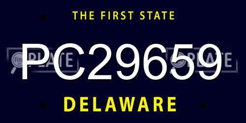 PC29659 Delaware License Plate