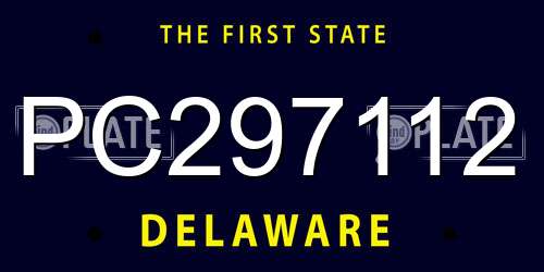 PC297112 Delaware License Plate