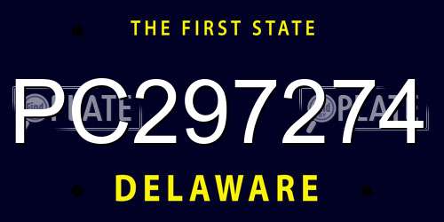 PC297274 Delaware License Plate