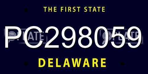 PC298059 Delaware License Plate