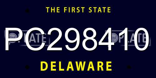 PC298410 Delaware License Plate