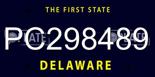 PC298489 Delaware License Plate