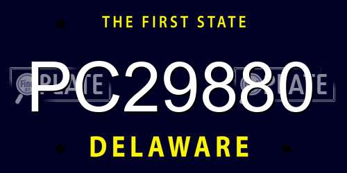 PC29880 Delaware License Plate