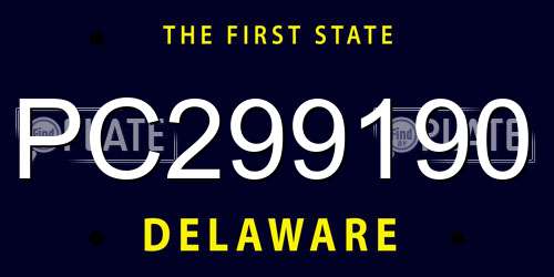 PC299190 Delaware License Plate