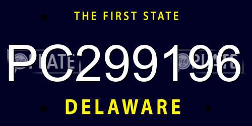 PC299196 Delaware License Plate