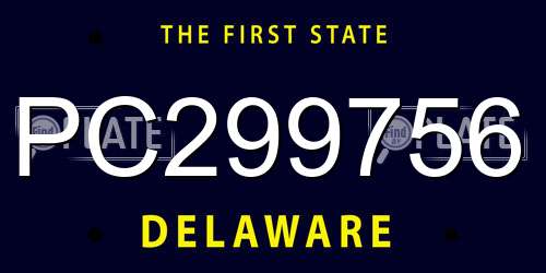 PC299756 Delaware License Plate