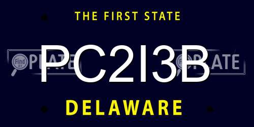 PC2I3B Delaware License Plate