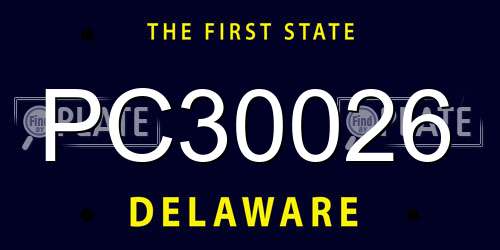 PC30026 Delaware License Plate