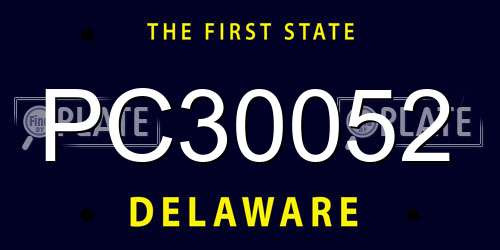 PC30052 Delaware License Plate