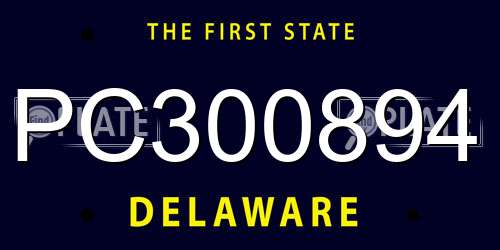 PC300894 Delaware License Plate