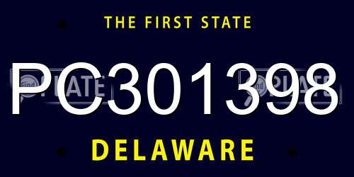 PC301398 Delaware License Plate