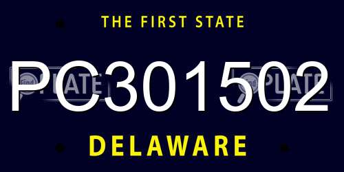 PC301502 Delaware License Plate