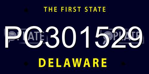 PC301529 Delaware License Plate