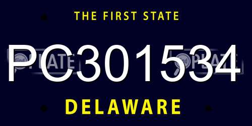 PC301534 Delaware License Plate