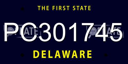 PC301745 Delaware License Plate