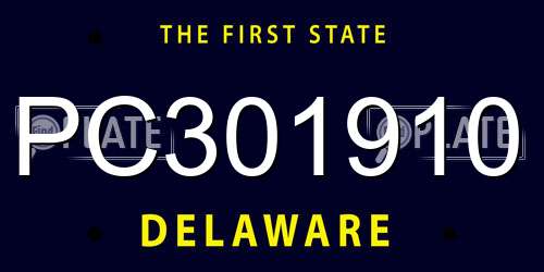 PC301910 Delaware License Plate