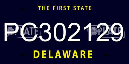 PC302129 Delaware License Plate