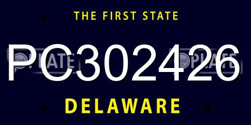 PC302426 Delaware License Plate