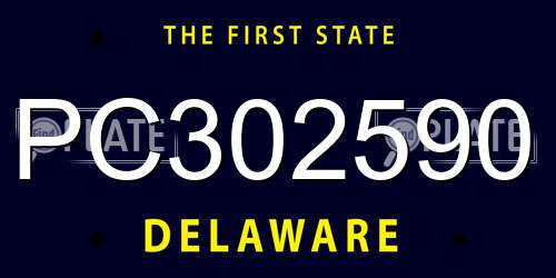 PC302590 Delaware License Plate
