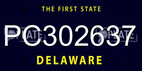 PC302637 Delaware License Plate