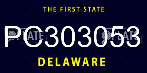 PC303053 Delaware License Plate