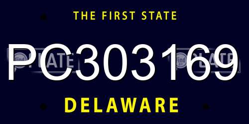 PC303169 Delaware License Plate
