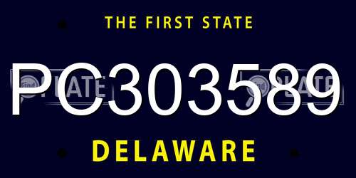 PC303589 Delaware License Plate