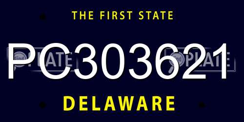 PC303621 Delaware License Plate