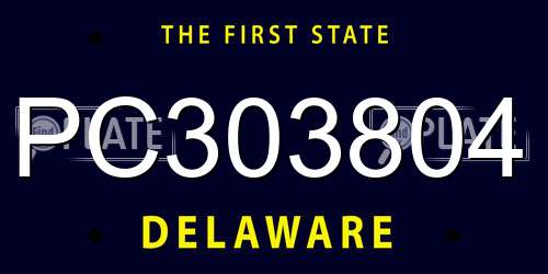 PC303804 Delaware License Plate
