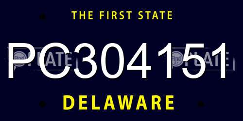 PC304151 Delaware License Plate