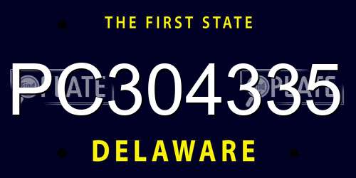 PC304335 Delaware License Plate