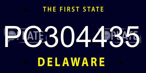 PC304435 Delaware License Plate