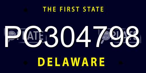 PC304798 Delaware License Plate