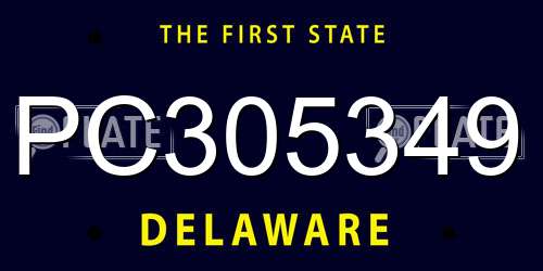 PC305349 Delaware License Plate
