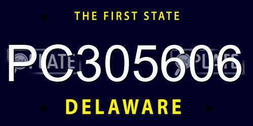 PC305606 Delaware License Plate