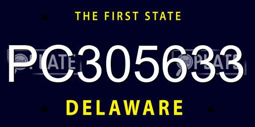 PC305633 Delaware License Plate