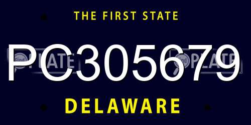 PC305679 Delaware License Plate