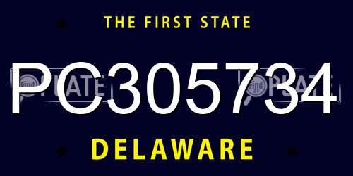 PC305734 Delaware License Plate