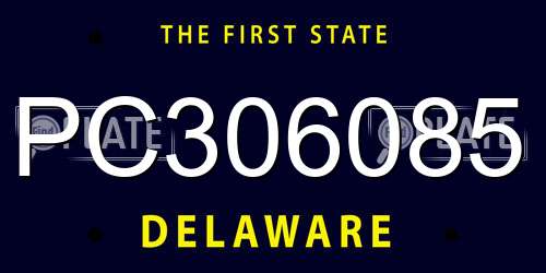 PC306085 Delaware License Plate