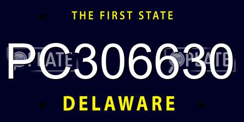 PC306630 Delaware License Plate