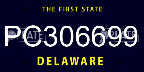 PC306699 Delaware License Plate
