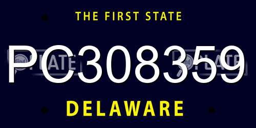PC308359 Delaware License Plate