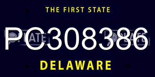 PC308386 Delaware License Plate