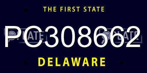 PC308662 Delaware License Plate