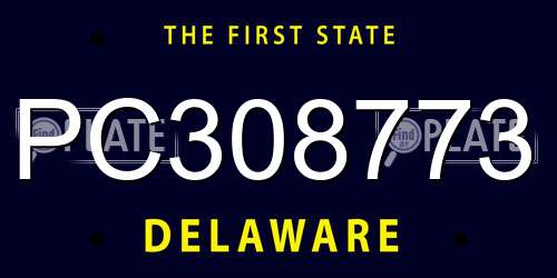 PC308773 Delaware License Plate