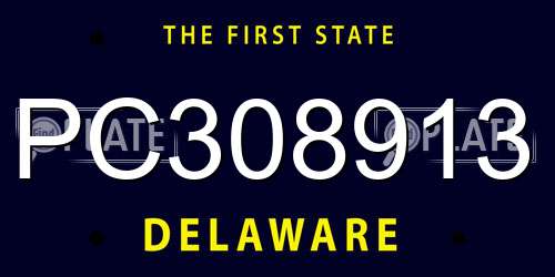 PC308913 Delaware License Plate
