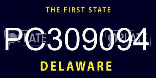 PC309094 Delaware License Plate