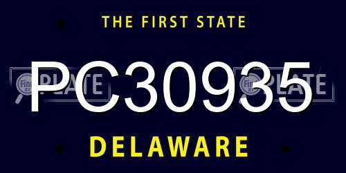 PC30935 Delaware License Plate