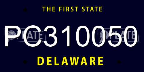PC310050 Delaware License Plate