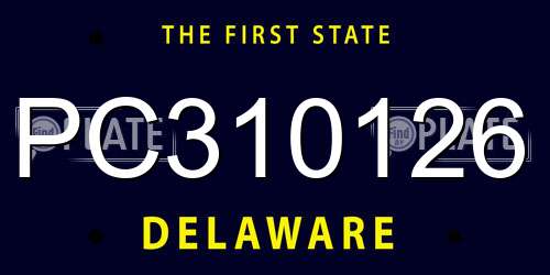 PC310126 Delaware License Plate